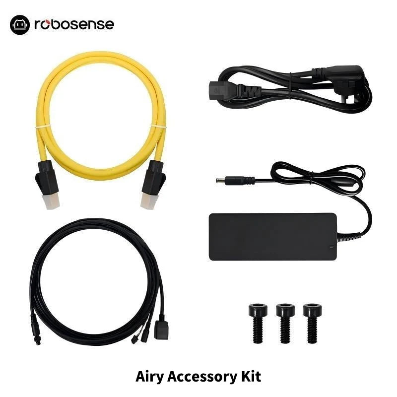 Airy accessory kit: Ethernet cable, power cord, power adapter, signal cable and mounting screws