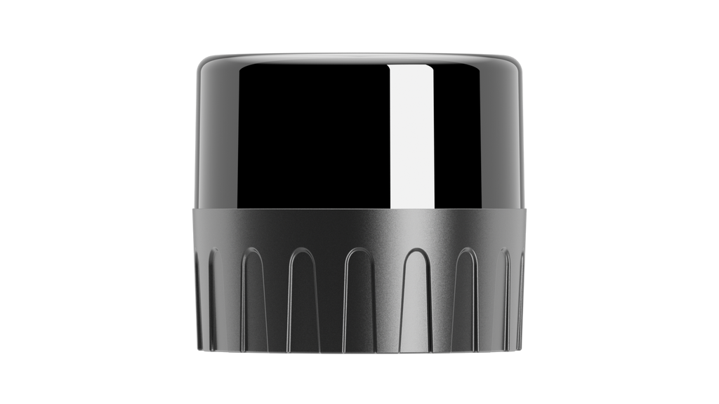 Fairy digital LiDAR, front view of the cylindrical sensor with a ribbed base